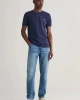 Gant Erkek Lacivert Slim Fit Bisiklet Yaka Logolu T-shirt