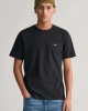 GANT Erkek Siyah Regular Fit Bisiklet Yaka Logolu T-shirt