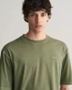 GANT Erkek Yeşil Relaxed Fit Bisiklet Yaka Logolu T-shirt