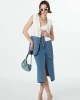 Twist Denim Garnili Yelek Ekru