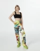 Twist Desenli Pantalon Neon Sarı