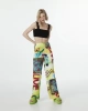 Twist Desenli Pantalon Neon Sarı