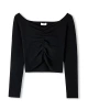 Twist Kayık Yaka Crop Triko