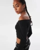 Twist Kayık Yaka Crop Triko