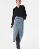 Twist Yırtmaçlı Midi Jean Etek