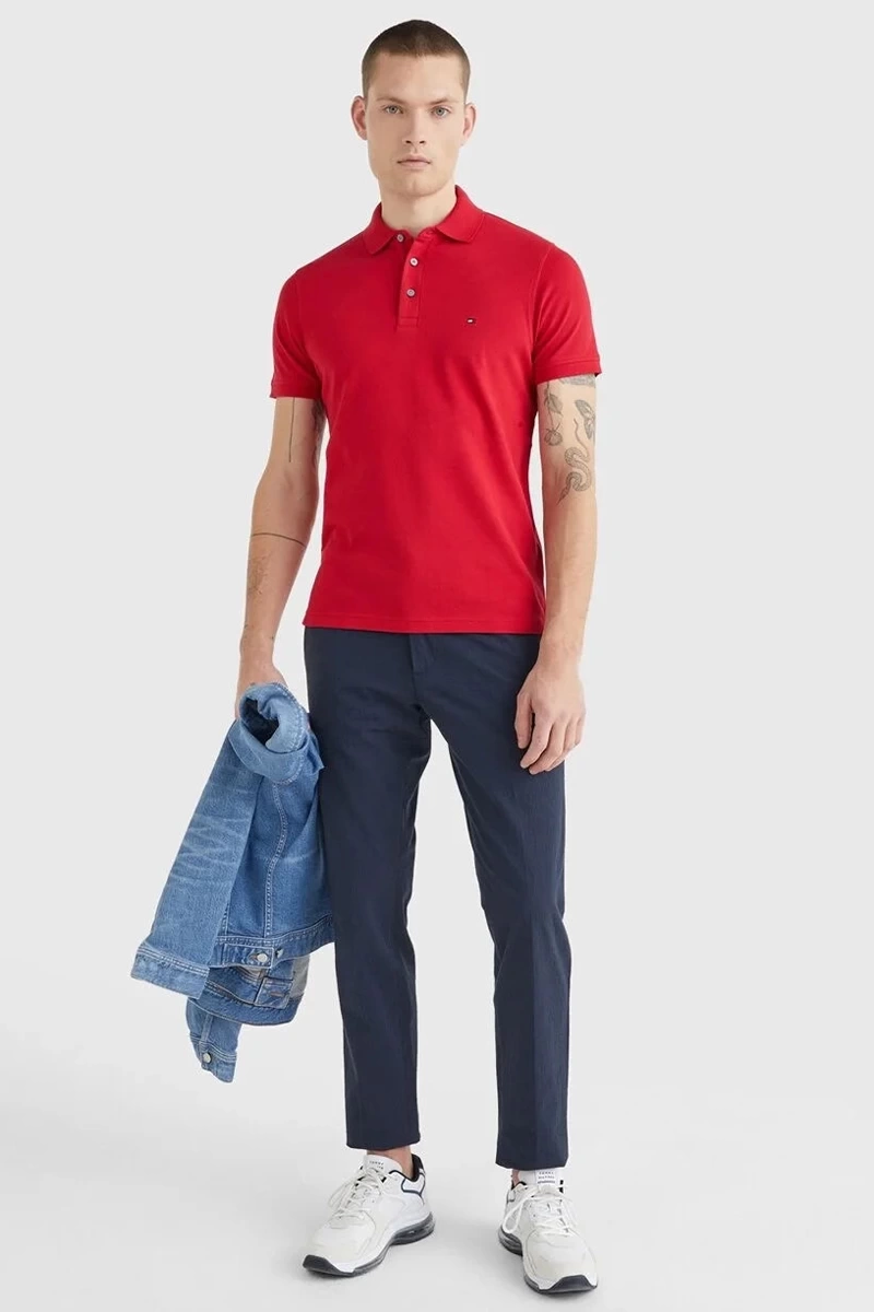 Tommy Hilfiger Erkek Polo Heren Kırmızı T-Shirt