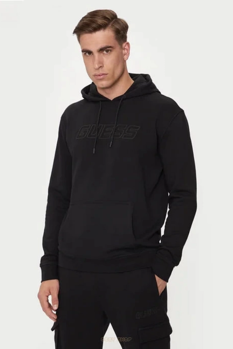 Guess Erkek Aldwin New Hoodie Siyah Sweatshirt