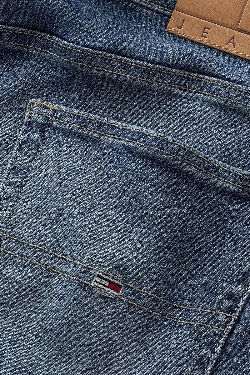 Tommy Hilfiger Erkek  Klasik 5 Cepli Mavi Denim Jeans