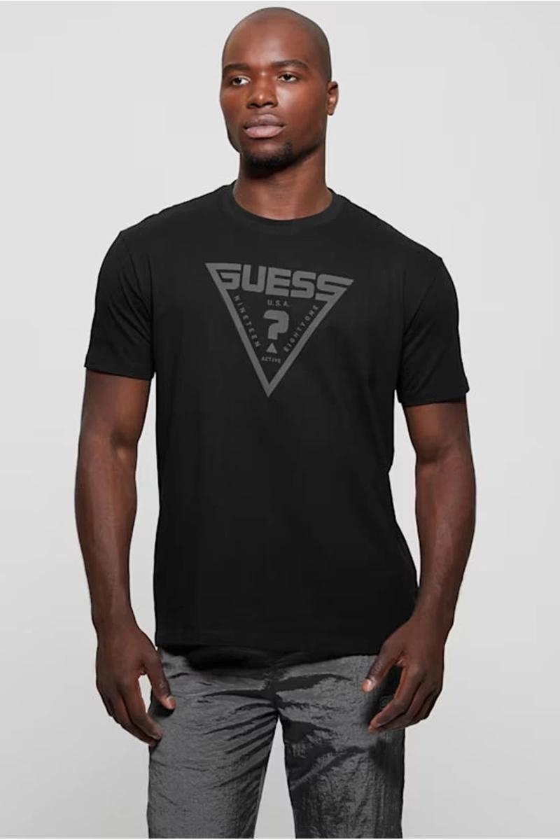 Guess Erkek Siyah  Azha Cn Over  T-Shirt