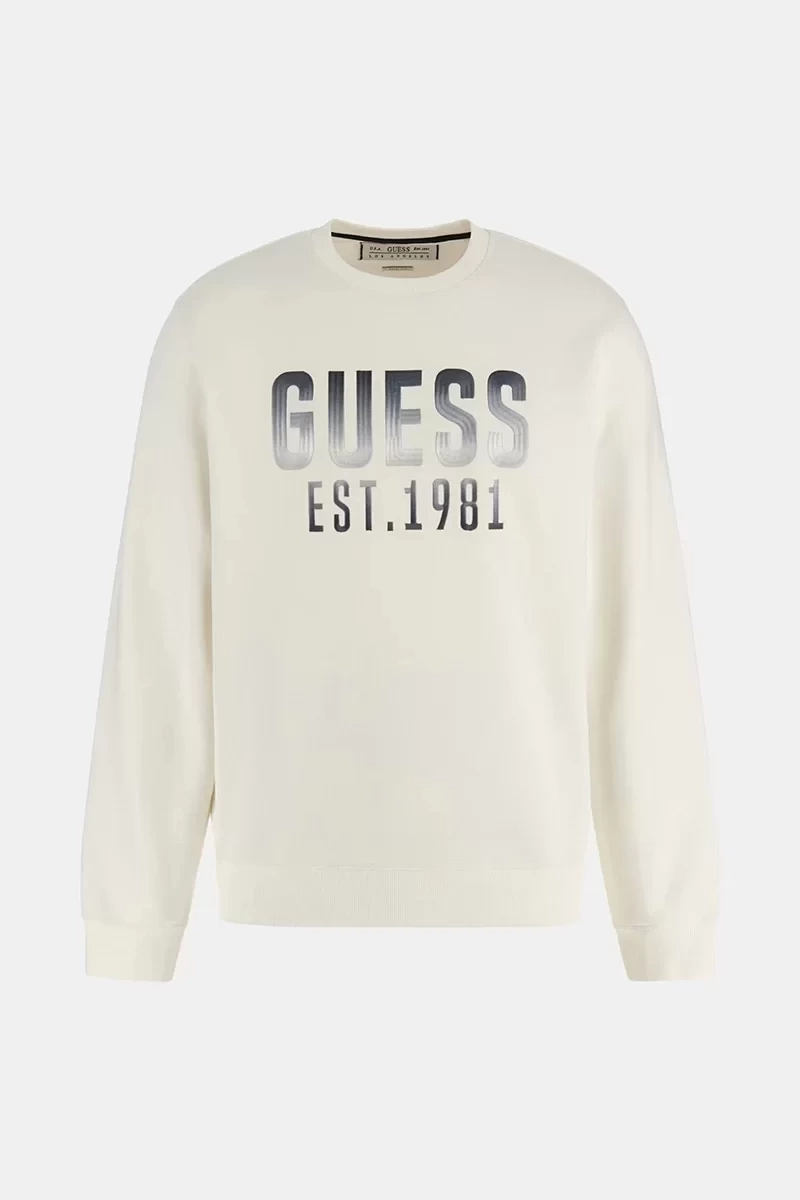 Guess Erkek İşlemeli Logo Detaylı Sweatshirt