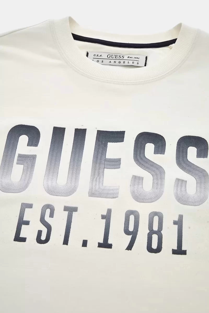 Guess Erkek İşlemeli Logo Detaylı Sweatshirt