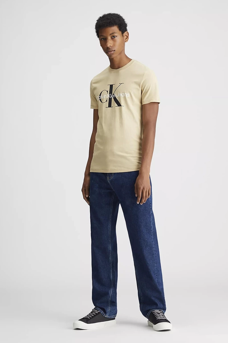 Calvin Klein erkek Slim Monogramlı Bisiklet Yaka T-Shirt