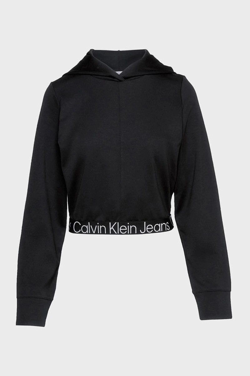 Calvin Klein Kadın Kapüşonlu Milano Siyah Crop