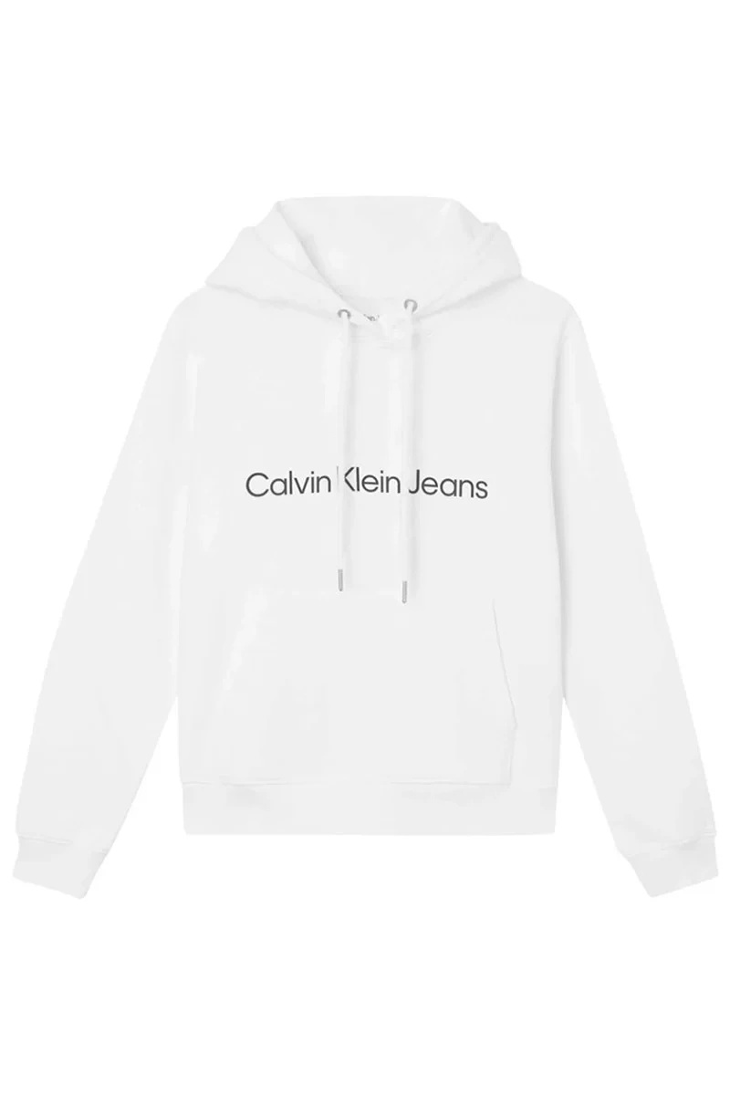 Calvin Klein Kapüşonlu Rahat Beyaz Kadın Sweatshirt
