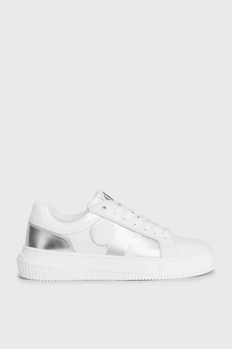 Calvin Klein Kadın Beyaz-Gümüş Sneaker
