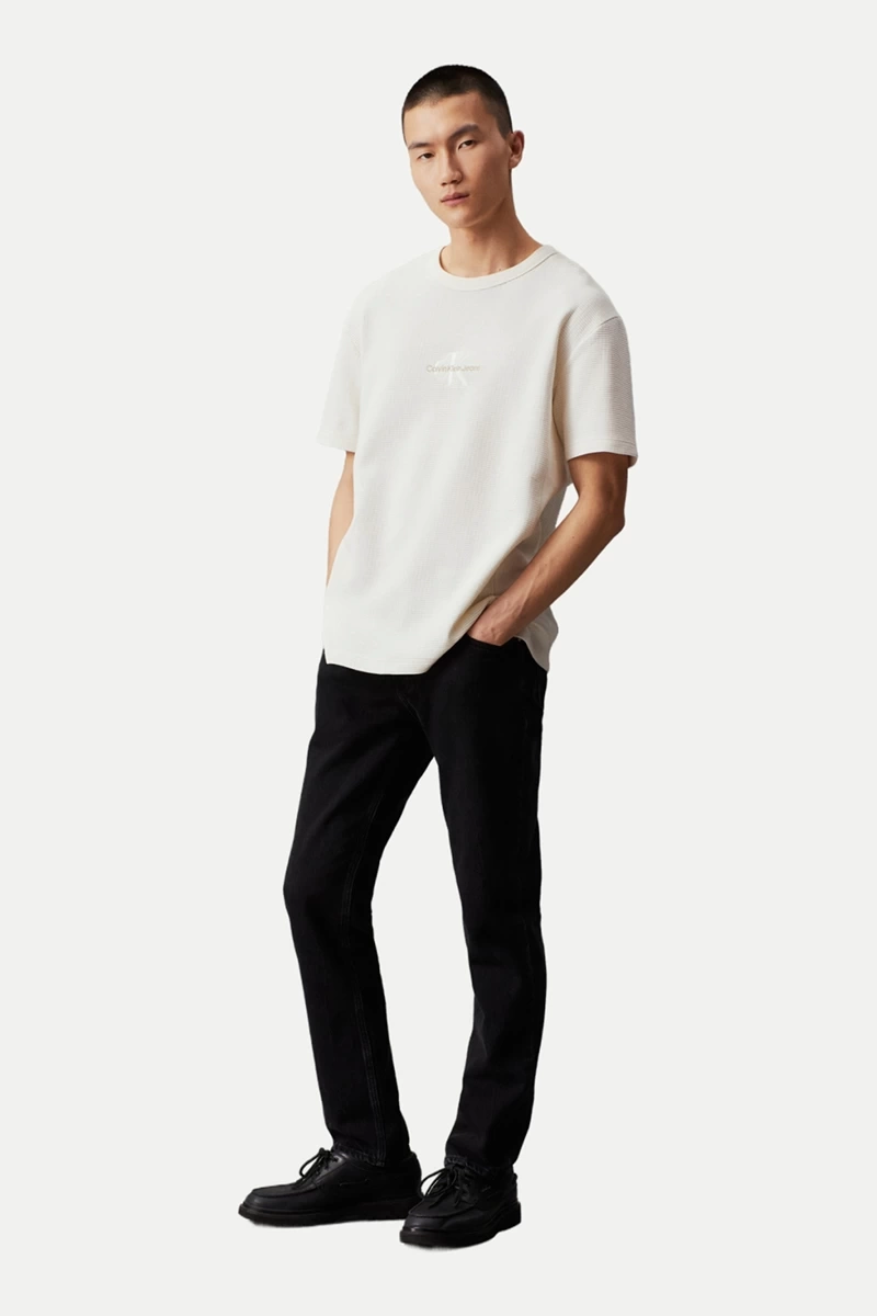 Calvin Klein Erkek Grid SS Ekru T-Shirt