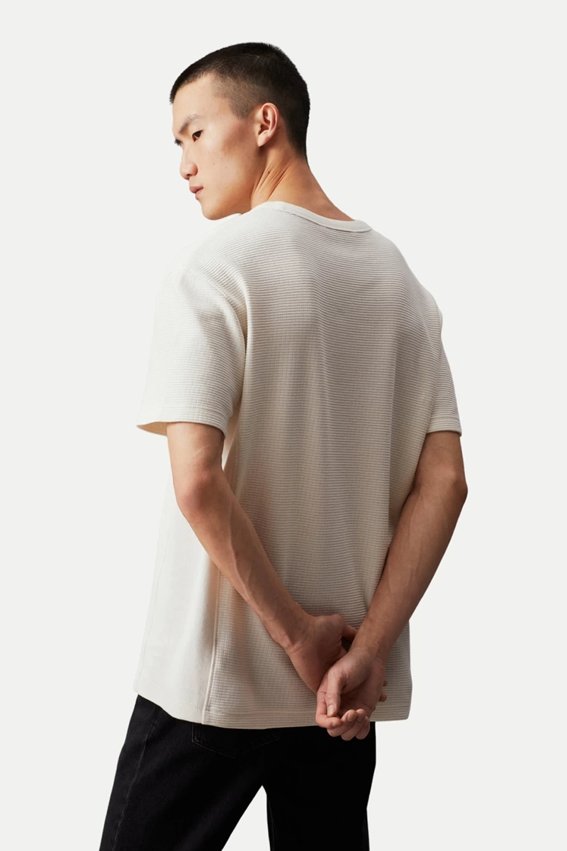 Calvin Klein Erkek Grid SS Ekru T-Shirt