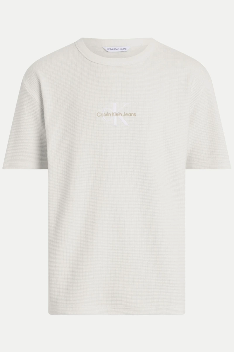 Calvin Klein Erkek Grid SS Ekru T-Shirt