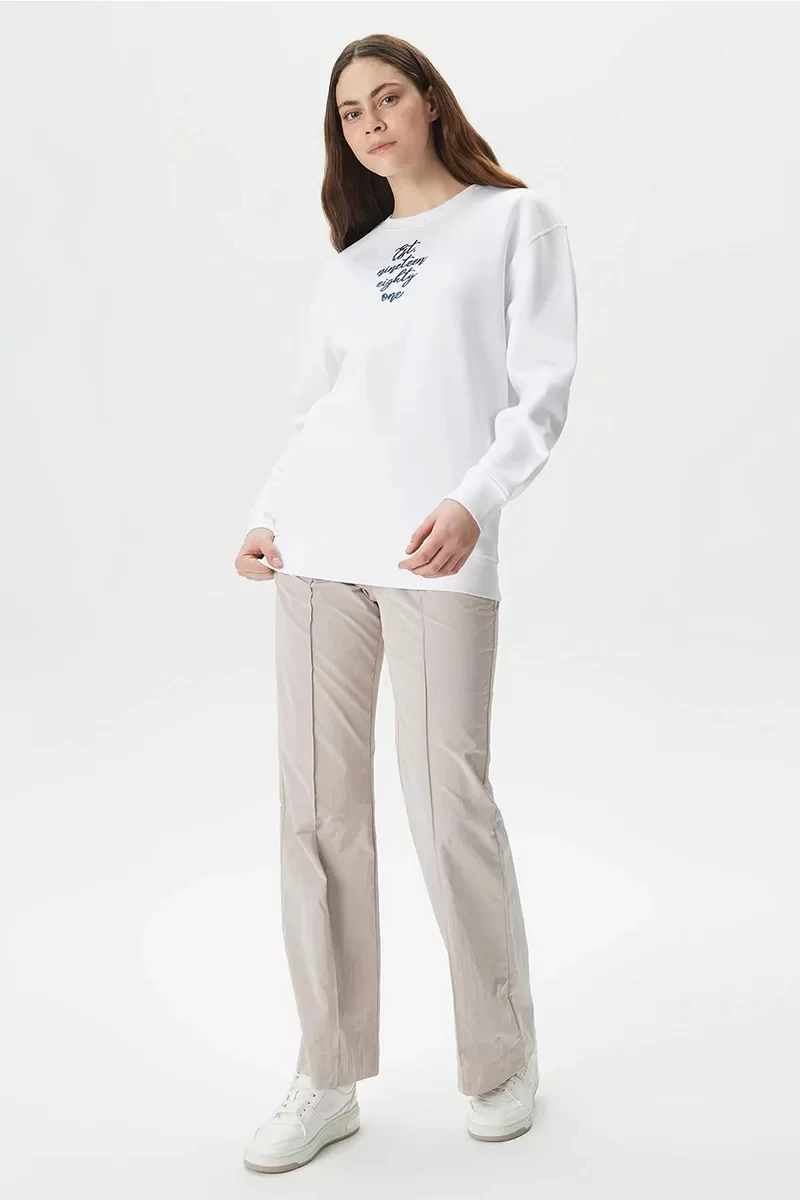 Guess Kadın CN Destiny Beyaz Sweatshirt