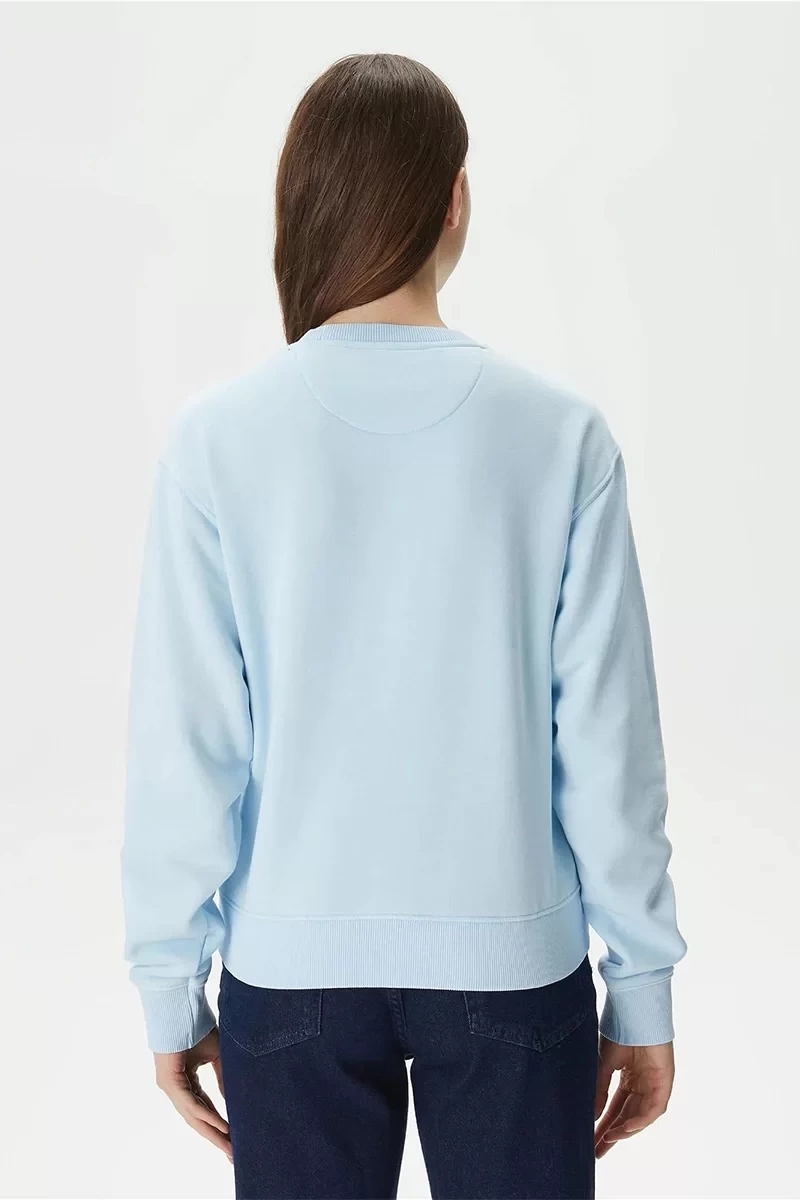 Guess Kadın CN Stones Logo Mavi Sweatshirt