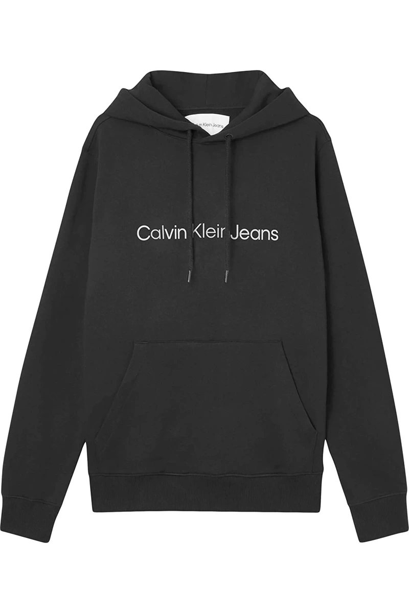 Calvin Klein Logolu Kapüşonlu Siyah Sweatshirt