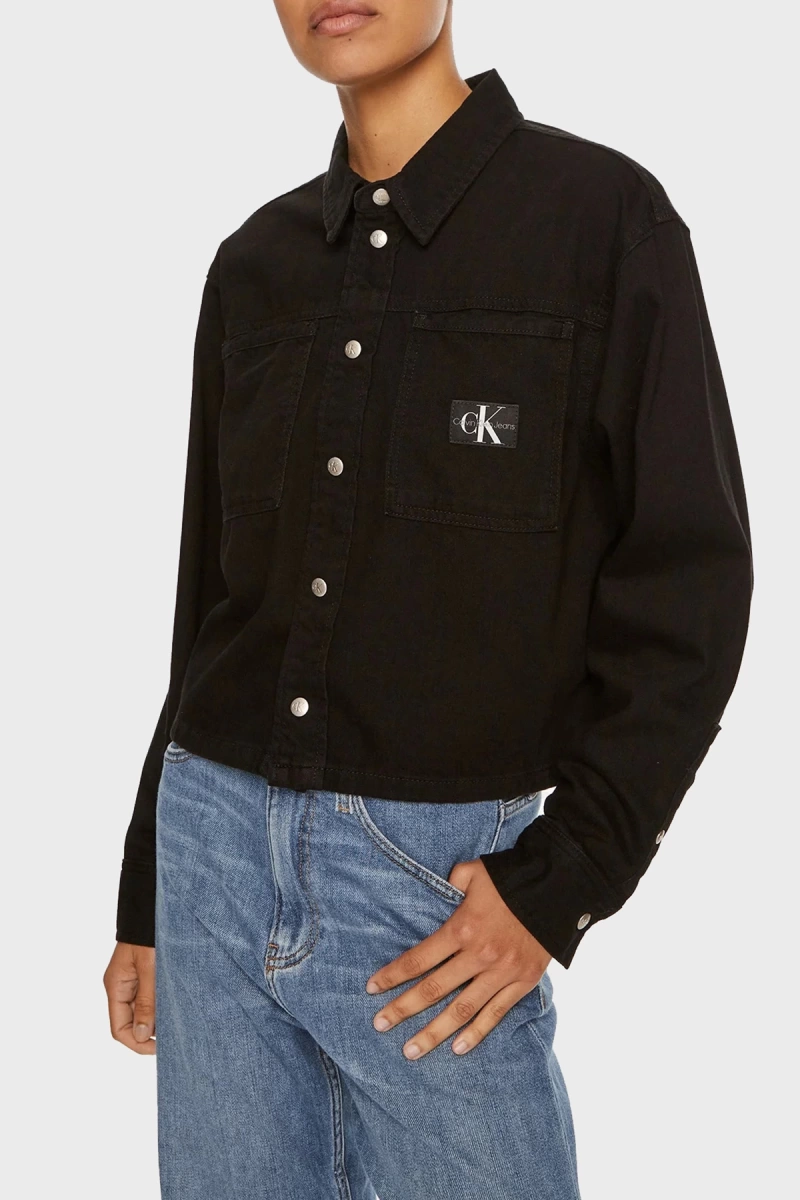 CROPPED DAD DENIM SHIRT