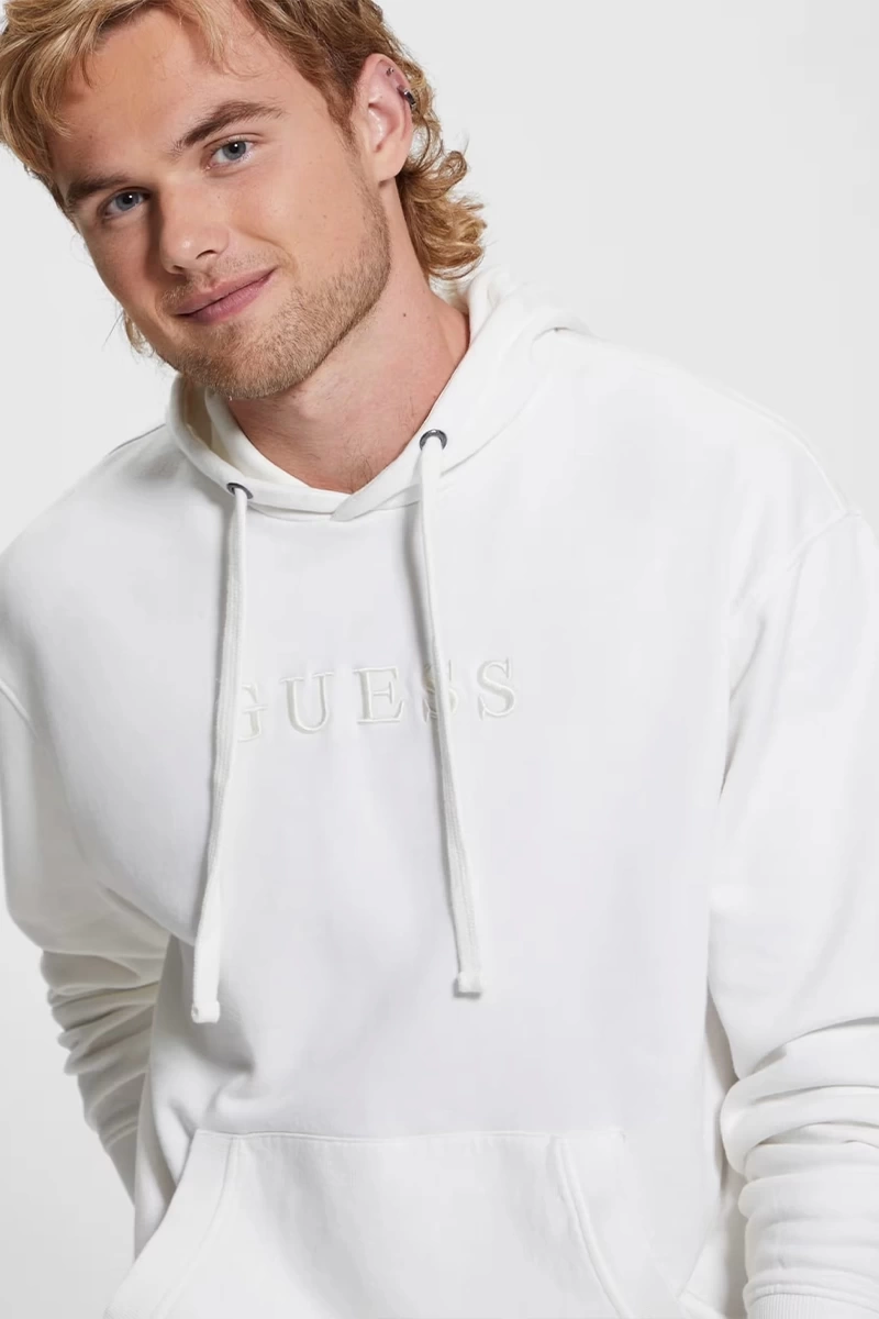 Guess Erkek Finch Beyaz Sweatshirt