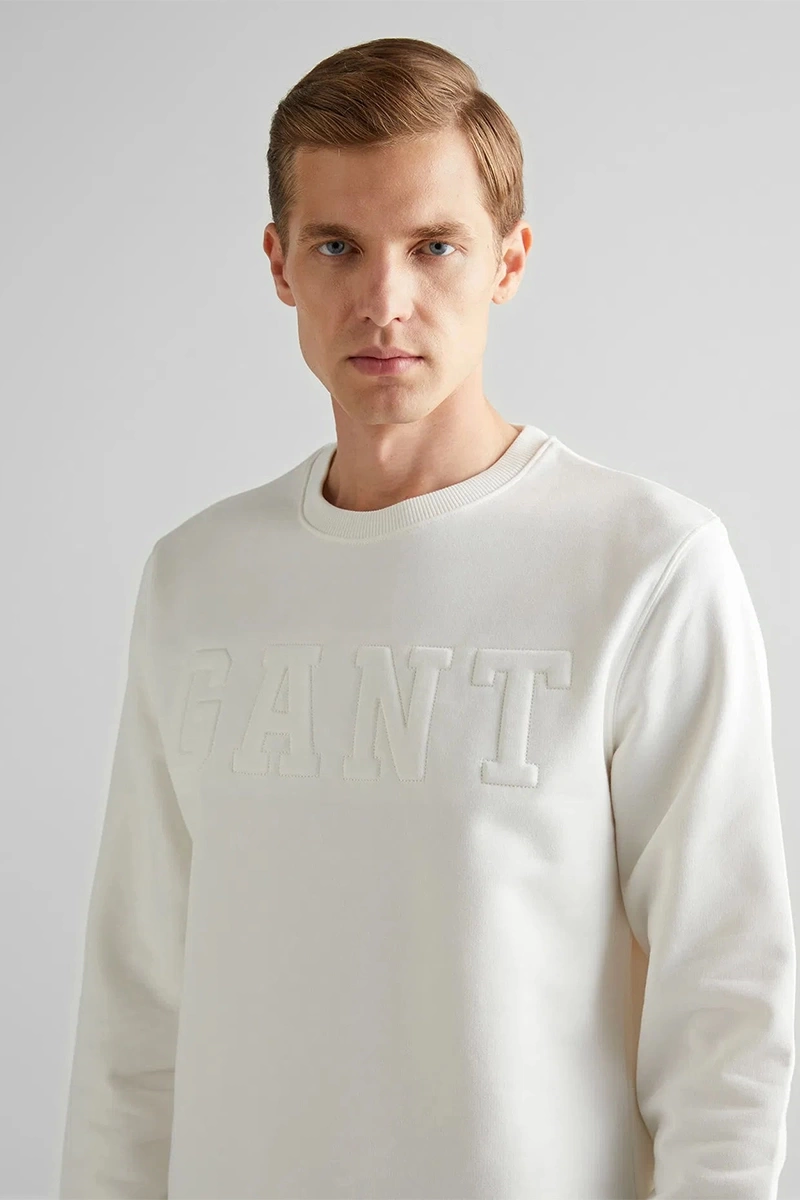 Gant Erkek Krem Regular Fit Sweatshirt