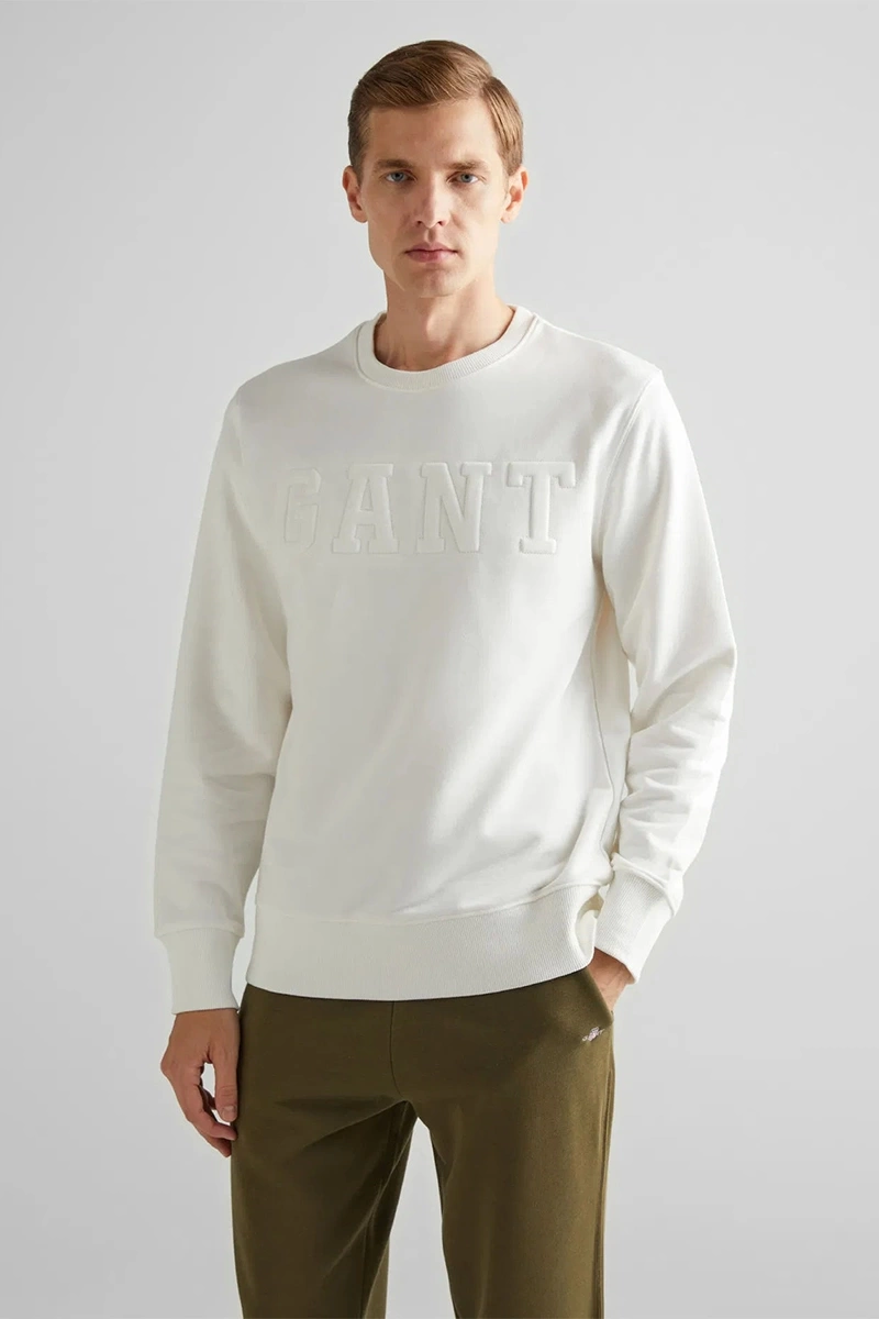 Gant Erkek Krem Regular Fit Sweatshirt