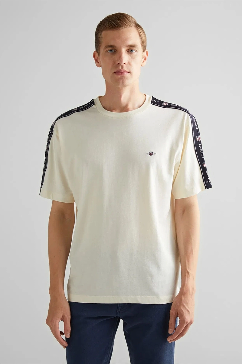 Gant Erkek Krem Regular Fit T-Shirt