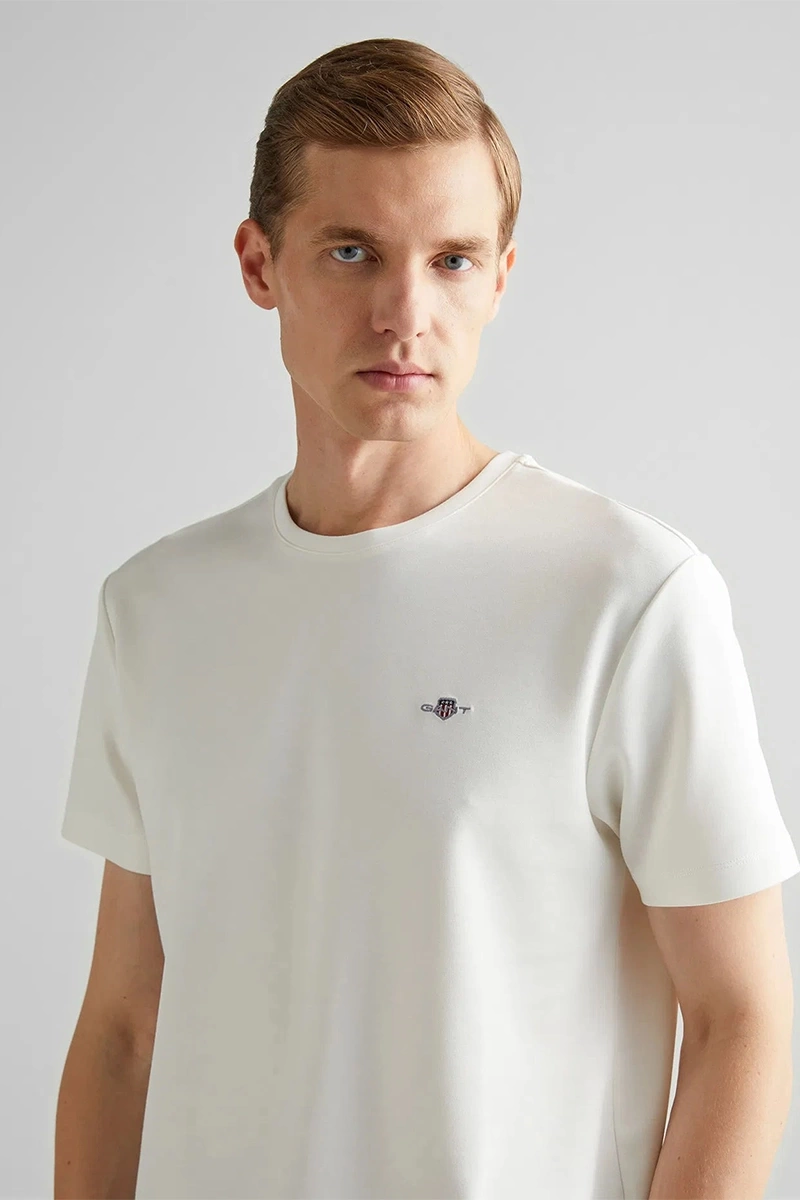 Gant Erkek Krem Regular Fit T-Shirt