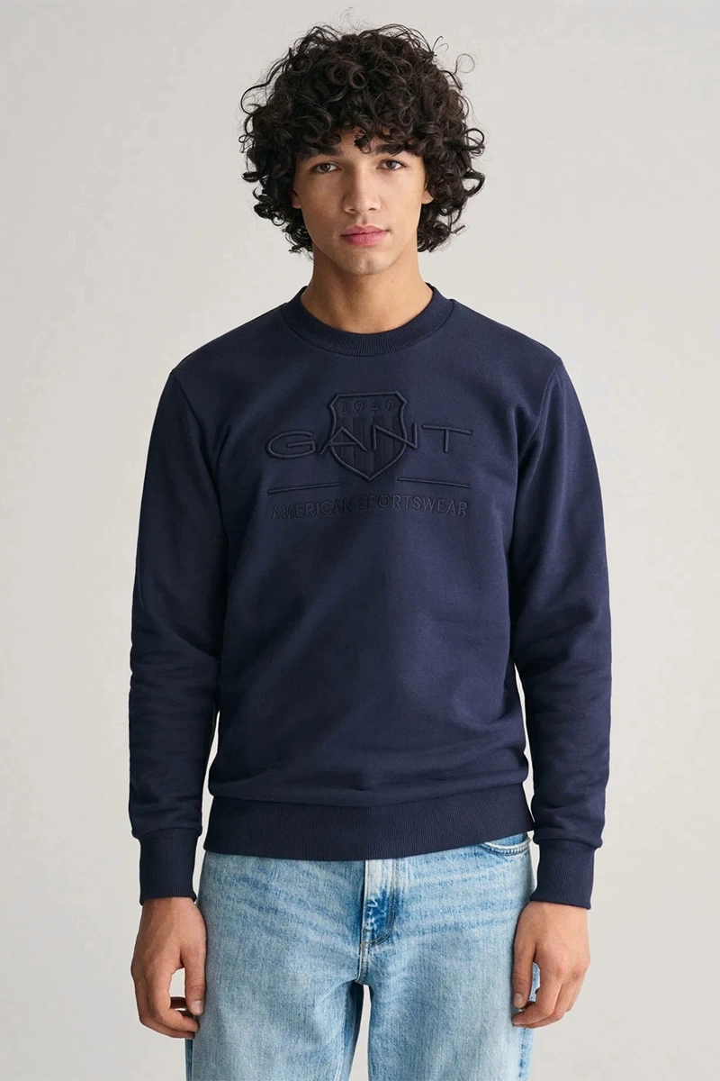 Gant Erkek Lacivert Regular Fit Sweatshirt