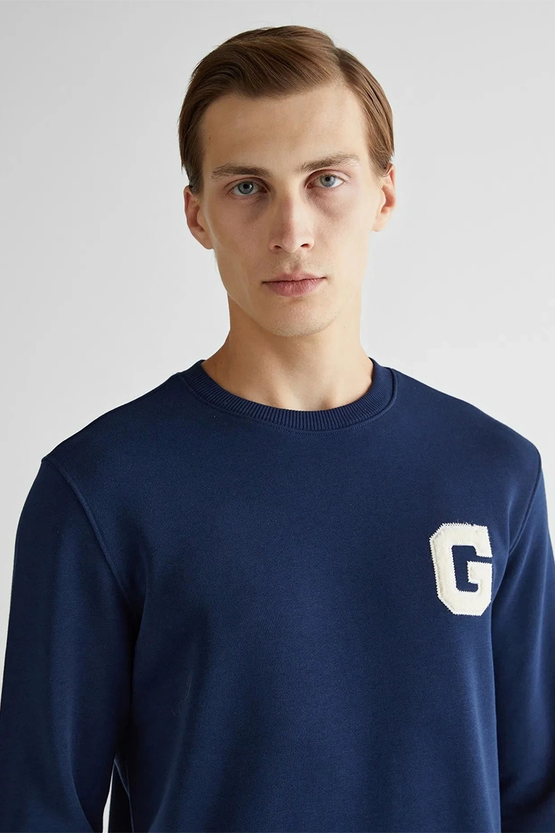 Gant Erkek Lacivert Regular Fit Sweatshirt