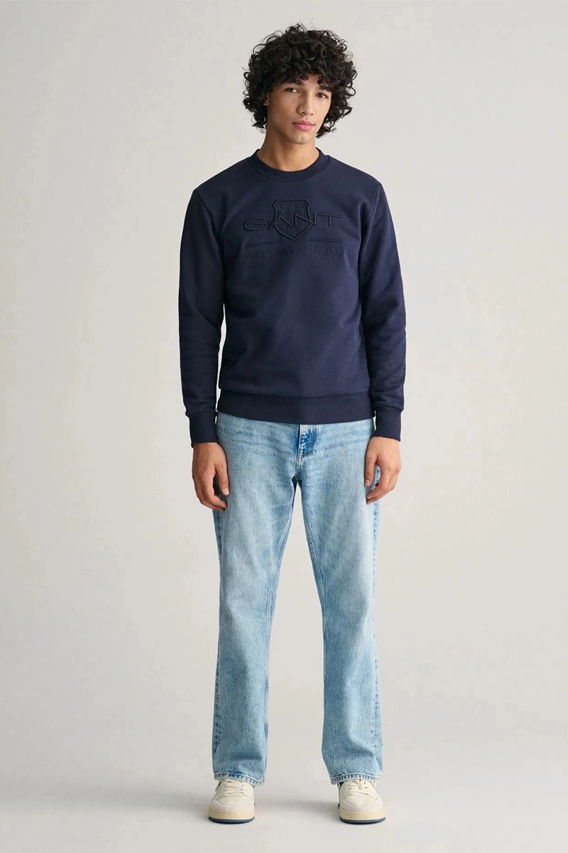 Gant Erkek Lacivert Regular Fit Sweatshirt