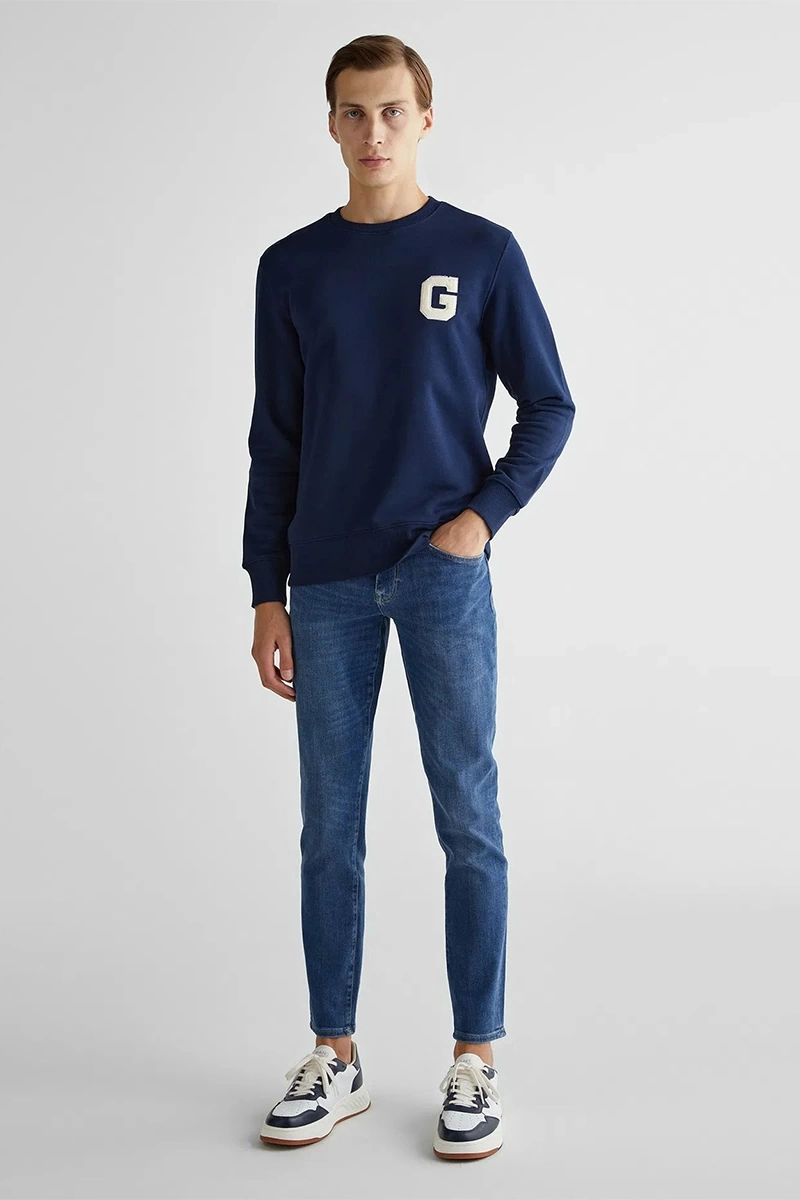 Gant Erkek Lacivert Regular Fit Sweatshirt