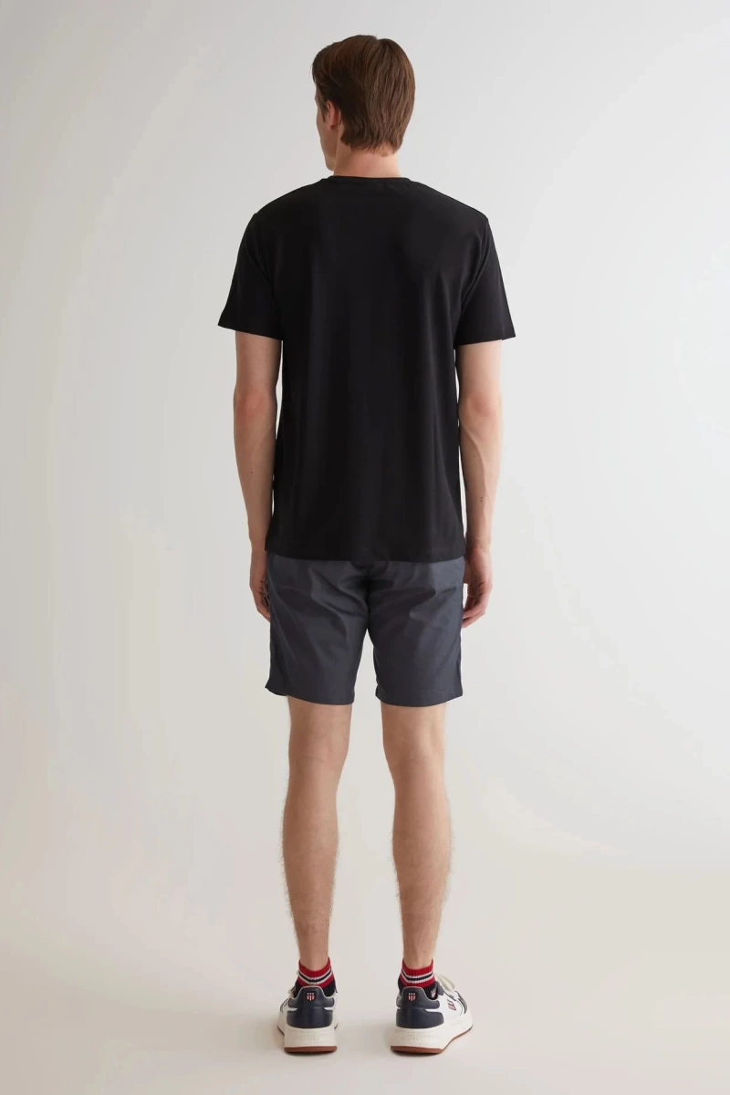 Gant Erkek Siyah Regular Fit Bisiklet Yaka T-Shirt