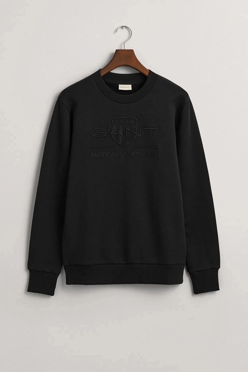 Gant Erkek Siyah Regular Fit Sweatshirt