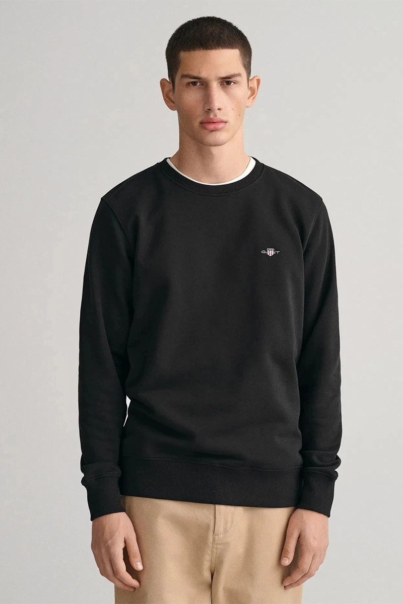 Gant Erkek Siyah Regular Fit Sweatshirt