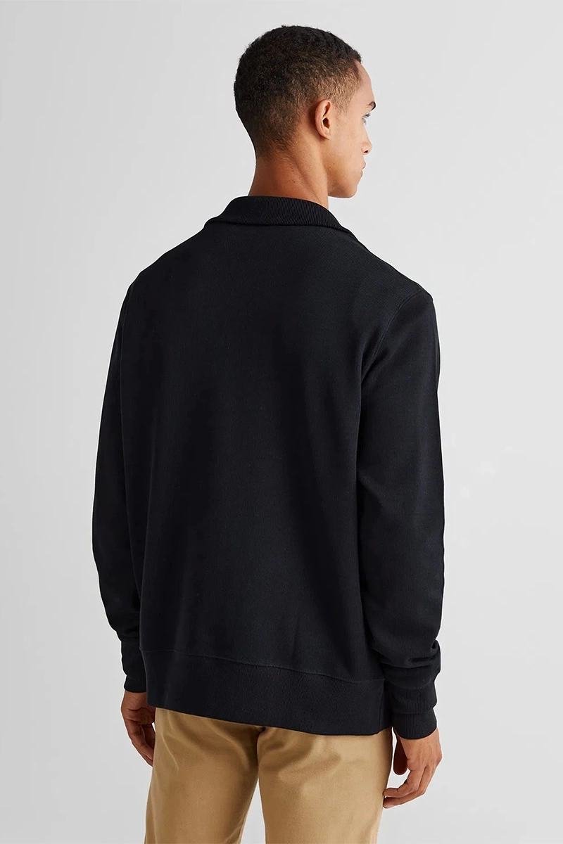 Gant Erkek Siyah Regular Fit Yarım Fermuarlı Sweatshirt