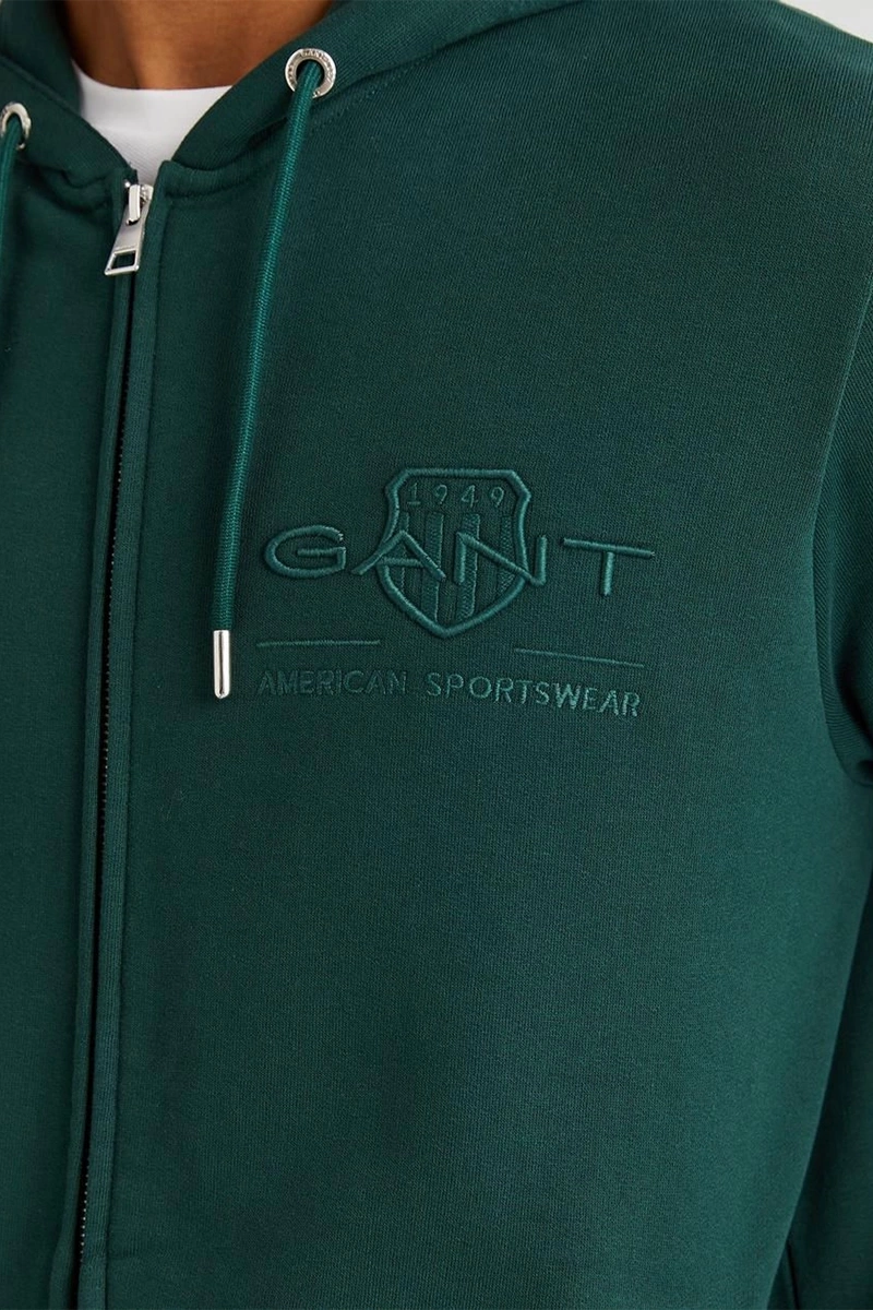 Gant Erkek Yeşil Regular Fit Kapüşonlu Ceket