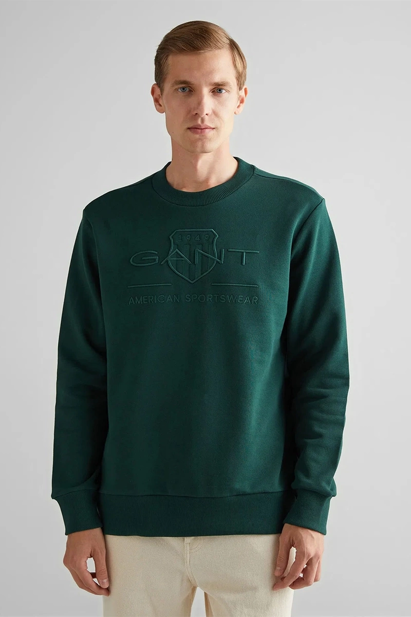 Gant Erkek Yeşil Regular Fit Sweatshirt