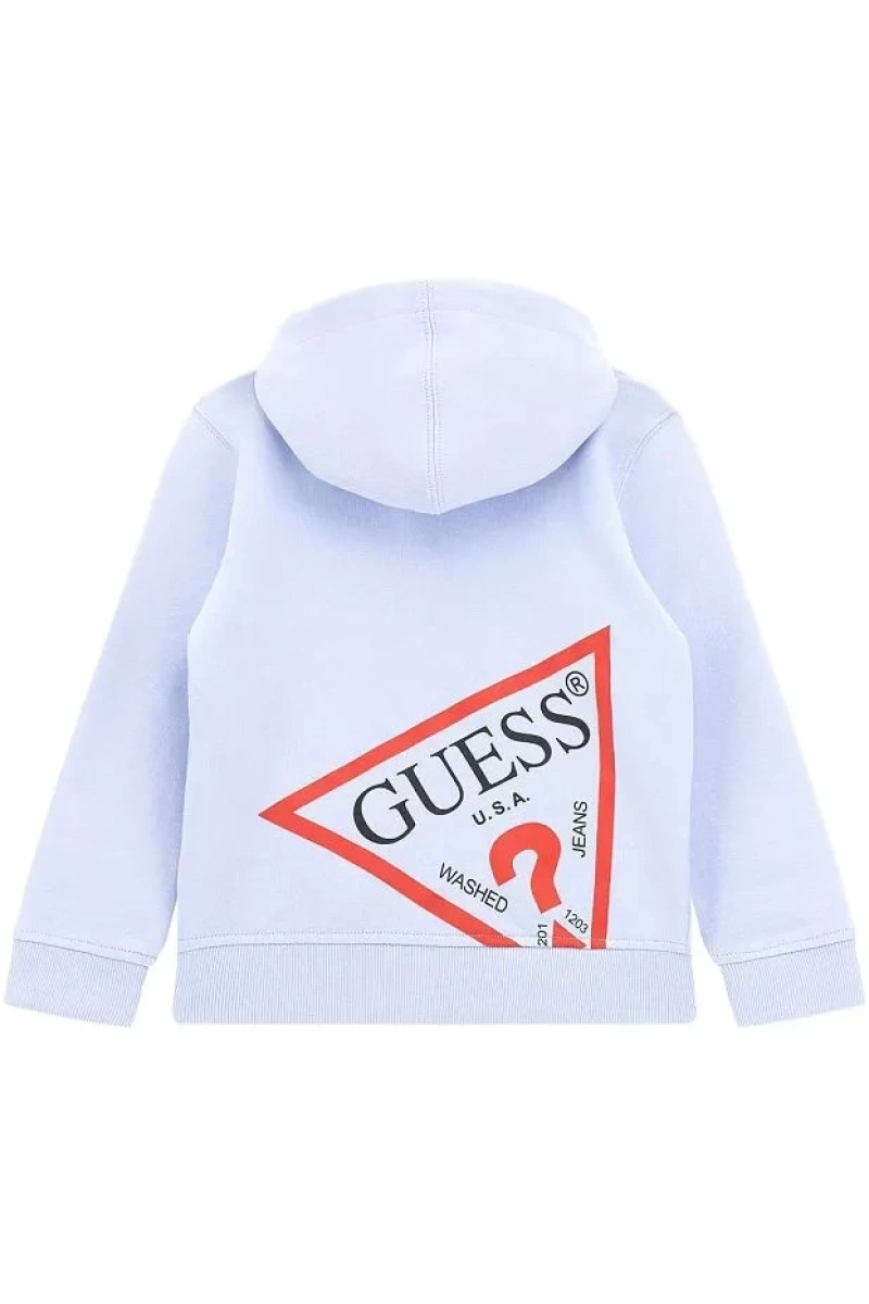 Guess Çocuk Fermuarlı Kapüşonlu Beyaz Sweatshirt