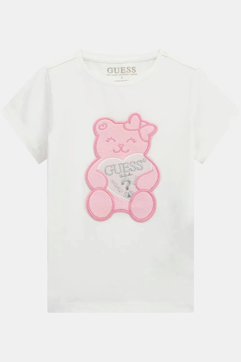 Guess Çocuk Önü Bskılı Beyaz T-shirt