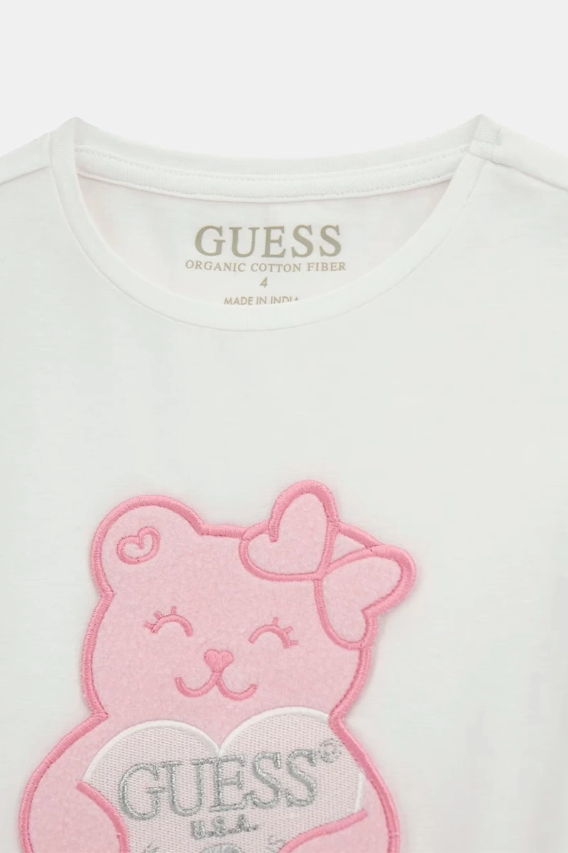 Guess Çocuk Önü Bskılı Beyaz T-shirt