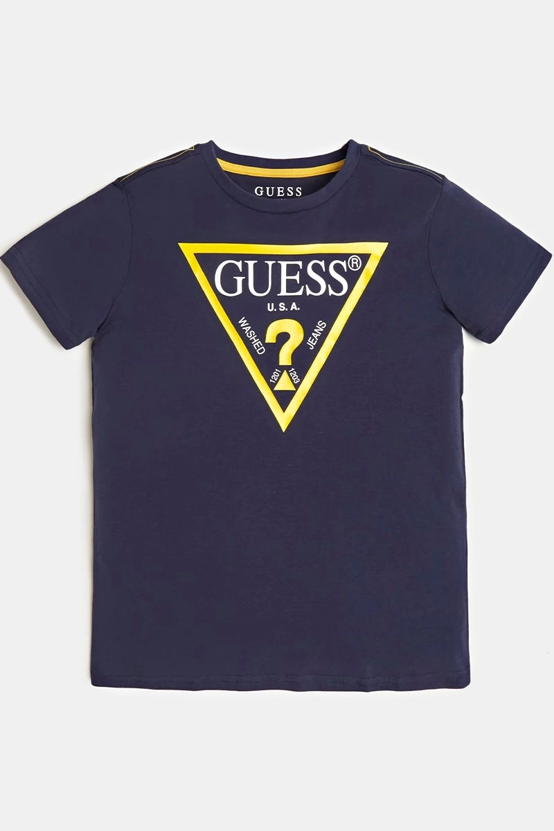 Guess Çocuk Üçgen Logolu Mavi T-Shirt