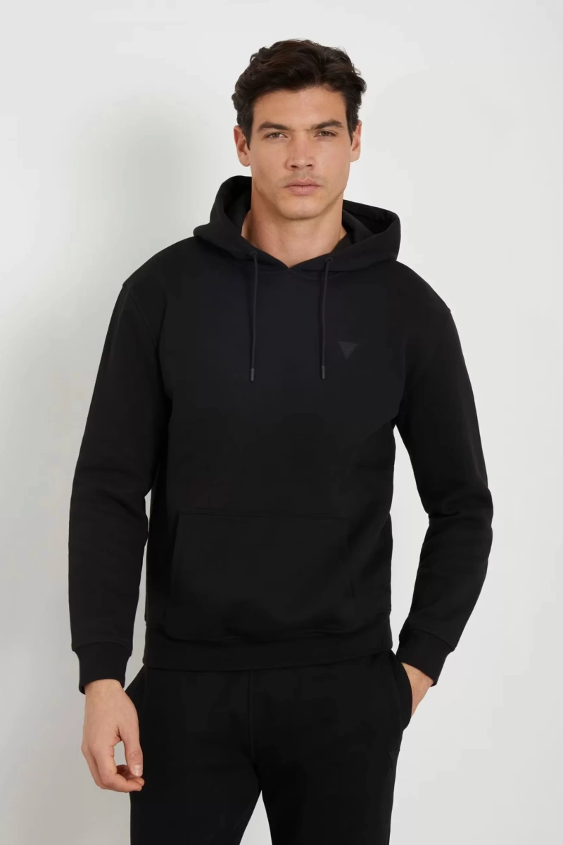 Guess Erkek Aldwin Hooded Siyah Sweatshirt