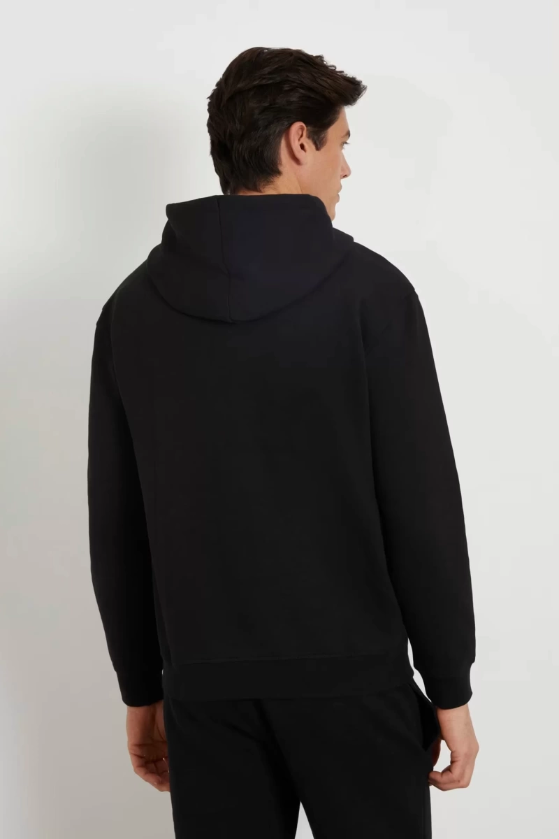 Guess Erkek Aldwin Hooded Siyah Sweatshirt