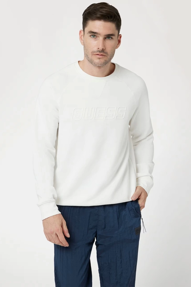 Guess Erkek Önü Logolu New Aldwin Sweatshirt