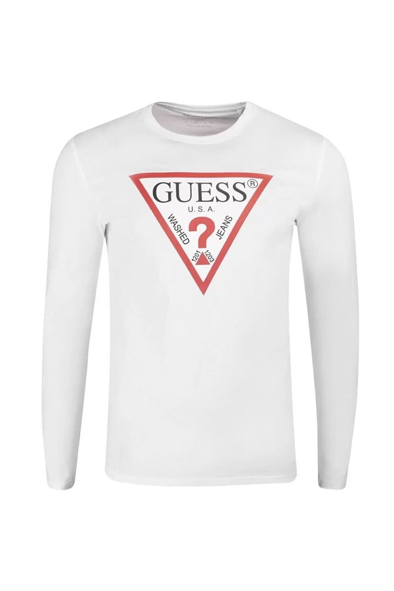 Guess Erkek Orjinal Logolu Beyaz T-Shirt