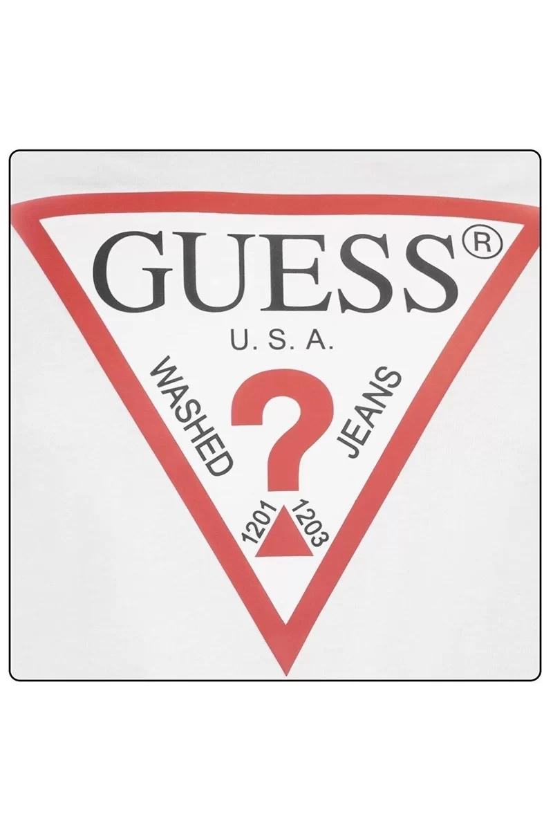 Guess Erkek Orjinal Logolu Beyaz T-Shirt